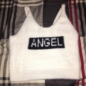 Forever 21 Fuzzy Angel Crop Tank